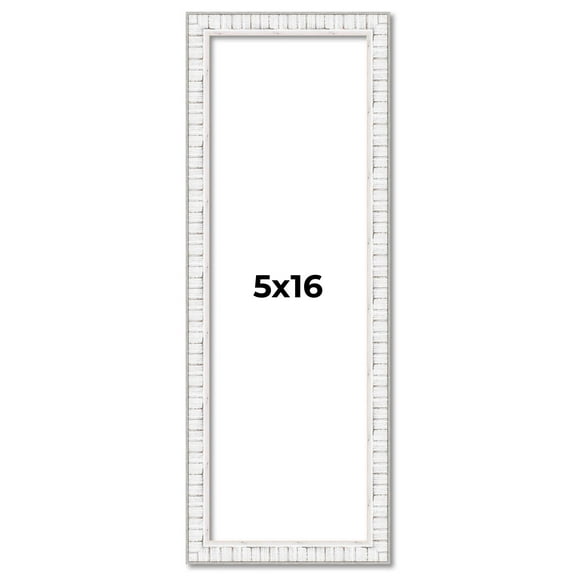 5x16 In Frame White Real Wood Picture Frame Width 0.75 inches | Interior Frame Depth 0.5 inches |