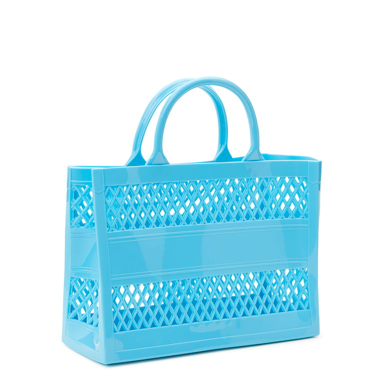 No Boundaries Women's Jelly Mini Tote Handbag Blue 