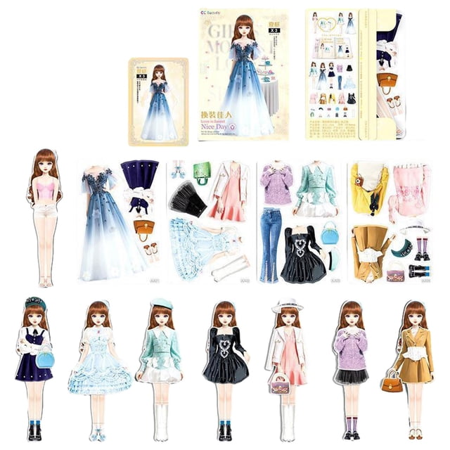 Liquidación especial!Vestido magnético para bebé, vestido magnético de princesa, muñeca de papel, juegos de vestir magnéticos, rompecabezas magnético para vestir a niñas