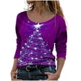 thumbnail image 1 of Tops de Otoño Para Mujer Tops Con Estampado Navideño Blusa de Jersey de Árbol Con Cuello Redondo de Manga Larga A La Moda Odeerbi  ODB179043, 1 of 5