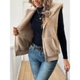 thumbnail image 4 of MLDRA Womens Jacket Vest Sherpa Fuzzy Fleece Cardigan Sleeveless with Zipper Pockets Gilet Outerwear, 4 of 7