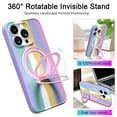 thumbnail image 2 of Magnetic Case for iPhone 14 with Hidden Ring Stand, Slim Kickstand Case Compatible with MagSafe Shockproof Soft Microfiber Lining Protective Case Cover for iPhone 14, Colorful, 2 of 6