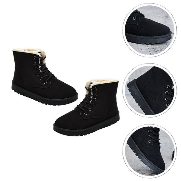 Anti-slip Boots Slippers Short Snow Boots Sturdy Snow Boots Student Women's 7.5 Black