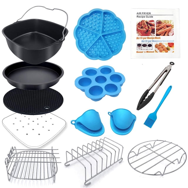 Accessoires pour Friteuse à Air Chaud Carrée 12 Pcs avec Livre de Recettes Compatible avec Friteuse à Air Philips, COSORI