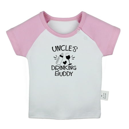 

Uncle s Drinking Buddy Funny T shirt For Baby Newborn Babies T-shirts Infant Tops 0-24M Kids Graphic Tees Clothing (Short Pink Raglan T-shirt 12-18 Months)
