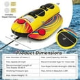 thumbnail image 2 of 2 Person Yellow Banana Boat with U-shaped Wing Design and Grab Handles, Inflatable Towable Tube with  2 EVA-padded Seats, Hot Dog Towable Tube for Boating, 2 of 9