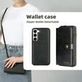 thumbnail image 4 of TECH CIRCLE Galaxy S23 Plus Wallet Case, Premium Leather Flip Zipper Detachable Magnet Wallet Stand Card Holder Case with Crossbody Lanyard Strap Zipper Pocket Cover for Samsung Galaxy S23 Plus, Black, 4 of 8