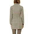 thumbnail image 3 of INSPIRE CHIC Women's Raglan Sleeve Belted Plaids Trench Coat, 3 of 7