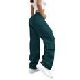 thumbnail image 4 of MSJUHEG Cargo Pants for Women Large Pockets Lightweight Sweatpants Trousers Slacks Elastic Waist Straight Leg Joggers Streetwear High Waisted Parachute Pants Fashion Outfits Blackish Green 3XL, 4 of 9