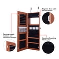 thumbnail image 6 of Costway Door Wall Mount Touch Screen LED Light Mirrored Jewelry Cabinet Storage Lockable, Brown, 6 of 10