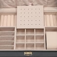 thumbnail image 3 of Miumaeov 3 Tier Watch Box Case Jewelry Organizer Watch Holder Display Case with Drawer PU Watch Storage Box with Pillow for Storing Watches and Glasses 9 * 6.7 * 5.3inch, 3 of 12