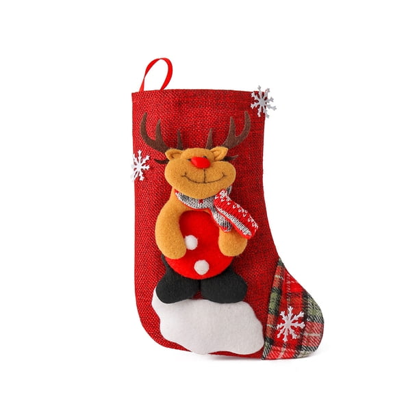 Injueey Calcetín de Navidad Muñeco de nieve Elk Regalo Bolsa de dulces Múltiples estilos Bolsa de embalaje Chimenea Árbol Colgando Decoración de Kits de decoración para fiestas Alce Injueey HA070558-03