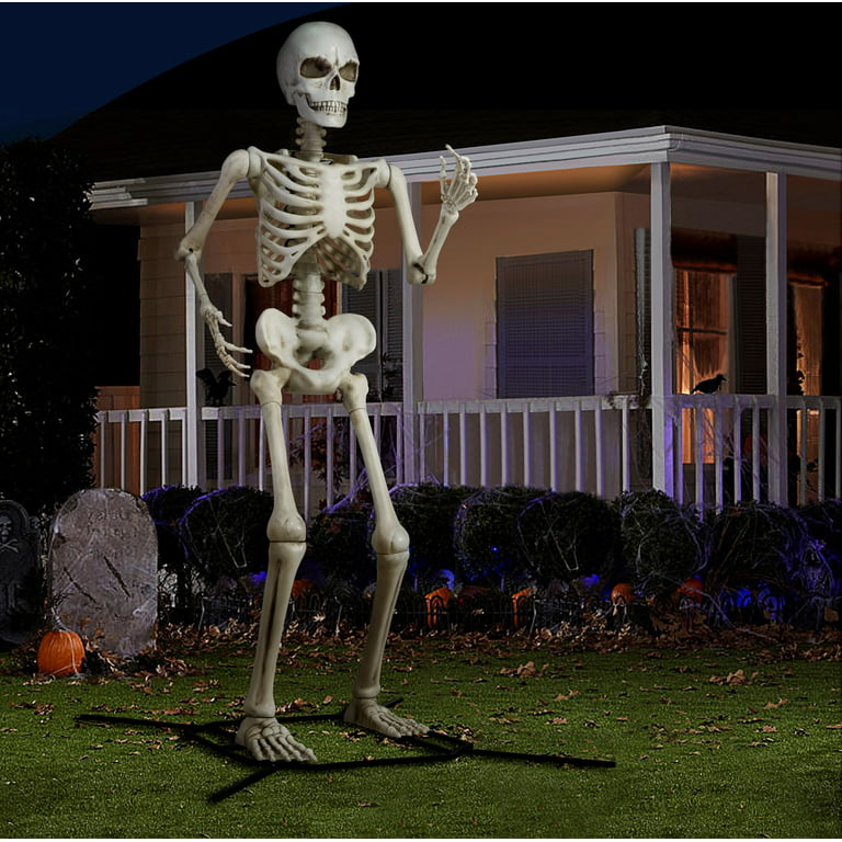 Way To Celebrate 10ft Giant Poseable Skeleton, Outdoor Halloween ...
