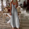 thumbnail image 2 of Fridja Femmes Casual Robe Sans Manches V-Cou Sling Impression Gradient Robe Longue, 2 of 5