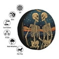 thumbnail image 4 of Fuzoiu Romantic Skeletons Under Moon Print Universal Spare Tire Cover with Buckle Strap, Waterproof Wheel Covers for Jeep, Trailer, RV, Truck and All Car-15 inch, 4 of 6