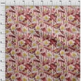 thumbnail image 3 of oneOone Viscose Jersey Dark Peach Fabric Stripe|Triangle & Daisy Floral Sewing Craft Projects Fabric Prints By Yard 60 Inch Wide, 3 of 5