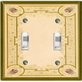 thumbnail image 1 of Metal Light Switch Plate Cover Victorian Royal Floral Frame Green Yellow FRA063, 1 of 13