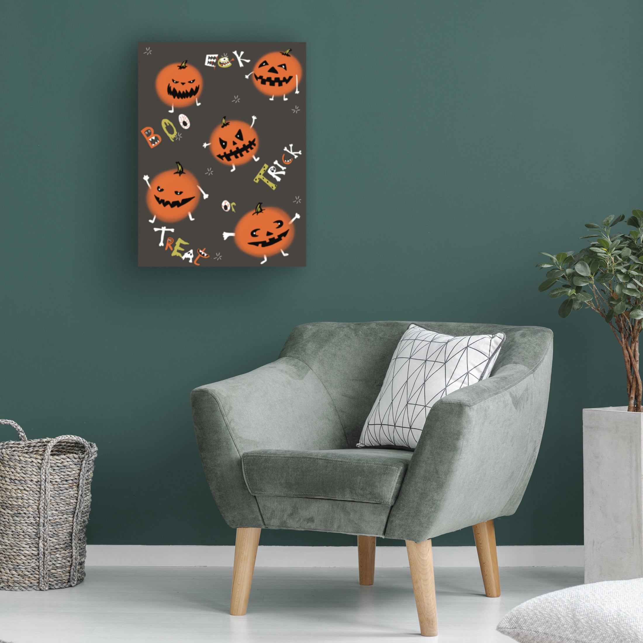 Canvas Wall Art - HUE and MI and Sangita 'Boo Trick Or Treat' Wall Art for Living Room, Bedroom, or Office Décor by Trademark Fine Art - 18 x 24 Inches