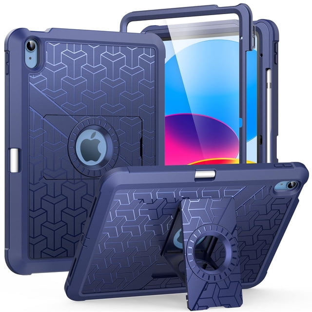 Funda MoKo para iPad de 11.ª y 10.ª generación con protector de pantalla, color azul