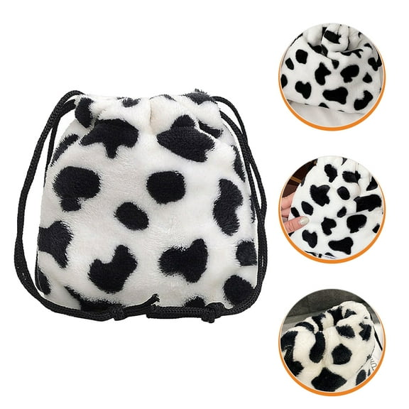 PTOOTP Fashionable Multi Cow Pattern Plush Crossbody Bag for Women's Great for Shopping and Daily Use 11.8x5.5x10.2 Inches