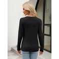 thumbnail image 4 of FUNING  Women's Color Block Tops Casual Long Sleeve Tunic Round Neck Pullover Shirts, 4 of 7