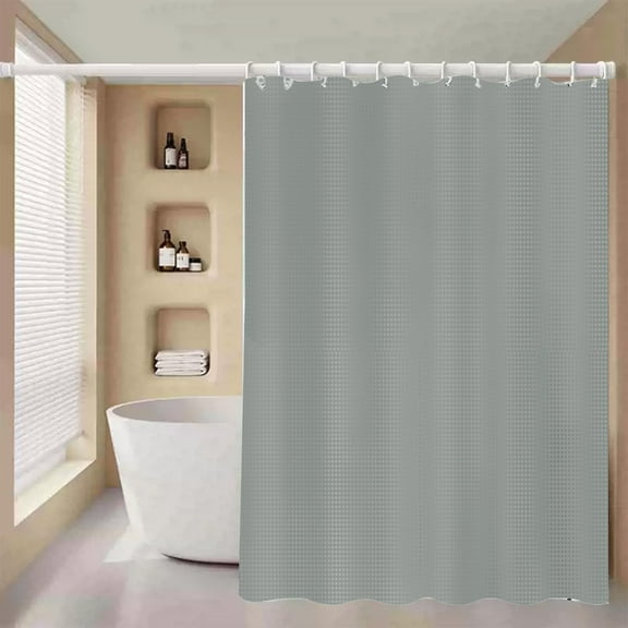 Hotel Spa Grade Heavy Duty Polyester Shower Curtain Waterproof 72x72 Inches Honeycomb Weave Bath Curtain with 12 Hooks