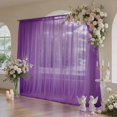 thumbnail image 3 of Efavormart Sheer Wedding Arch Drape 10FTx10FT Purple – Backdrop Curtain Panel with Rod Pocket, 3 of 4