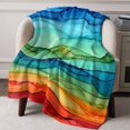 thumbnail image 2 of Flannel Fleece Throw Blanket Colorful Marble Rainbow Wave Lightweight Soft Plush Blankets,Abstract Geometric Modern Art Cozy Warm Throw Blanket for Couch Sofa Bed Car Office All Season Use 40x50in, 2 of 9