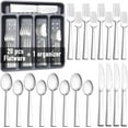 thumbnail image 4 of 21 Piece Kitchen Silverware Set with Organizer Tray, Fork Spoon Knife Set Stainless Steel Cutlery Heavy Duty Silverware Set for 4 Flatware Tableware Eating Utensils Sets Forks Knives and Spoons Set, 4 of 7