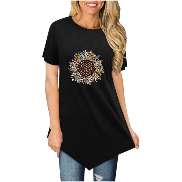 Día de la Independencia Moda Mujer Casual Manga corta Cuello redondo Impreso Tops Blusa Pompotops hkajfhjk468672