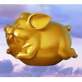thumbnail image 3 of Y.Byani Piggy Bank Coin Bank Pig Statue Gifts Polyresin Home Decor Arts 8.3 inch (Gold), 3 of 9