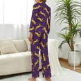 thumbnail image 3 of Top-kevin Women Long Sleeve Pajama Set Comfy Pjs Sets Cheetahs Leaping Purple Dots 2 Piece Lounge Set, 3 of 6