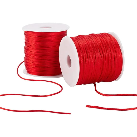 125 Yards Satin Nylon Cords 1mm 1.5mm Rattail Silk Trim Thread Chinese Knotting String for Friendship Bracelet Kumihimo Macramé Dream Catchers Braid Hair Jewelry Making for DIY