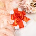 thumbnail image 2 of Cinta decorativa Ribbli satinada con alambre de 3,8 cm y 18 m, color naranja, 2 of 4