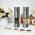 thumbnail image 4 of 2-piece electric salt and pepper grinder set - featuring a rechargeable base, adjustable grind size, one-hand operation, and LED light - ideal for holiday gifting and festive cooking, 4 of 7
