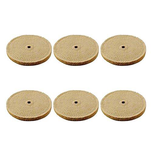 6 Sisal Buffing Wheel, 6 x 11 Ply (5/8 thick) x 1/2 Hole (6Pack