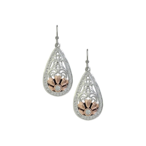 Montana Silversmiths Earrings Womens Teardrop Silver Gold ER3941