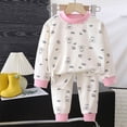 thumbnail image 2 of CAUYDY Newborn Girl Suits Toddler Clothes Fall Winter Long Sleeve Top Pants 2PCS Cute Set Infant Sleepers Baby Pajamas for Girls 12 18 24 Months Sizes 12-24 Months,Pink, 2 of 7