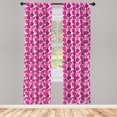 thumbnail image 3 of Monstera Curtains 2 Panels Set, Abstract Pattern with Pink Color Palette Tropical Leaves, Window Drapes for Living Room Bedroom, 56"W X 63"L, Hot Pink Dark Magenta, by Ambesonne, 3 of 5