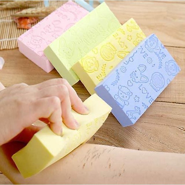Cepillo de ducha de esponja exfoliante ultra suave (3 piezas), color al azar Afortunado Sencillez