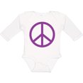 thumbnail image 3 of Inktastic Purple Peace Sign Boys or Girls Long Sleeve Baby Bodysuit, 3 of 5