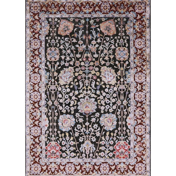 Ahgly Company Machine Washable Indoor Rectangle Industrial Modern Bakers Brown Area Rugs, 8' x 10'