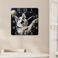 thumbnail image 4 of 10 Inch Wall Clock Battery Operated Square Clock for Office, Kitchen, Outdoor, Living Room,Funny Siberian Husky Dog Creative, 4 of 4