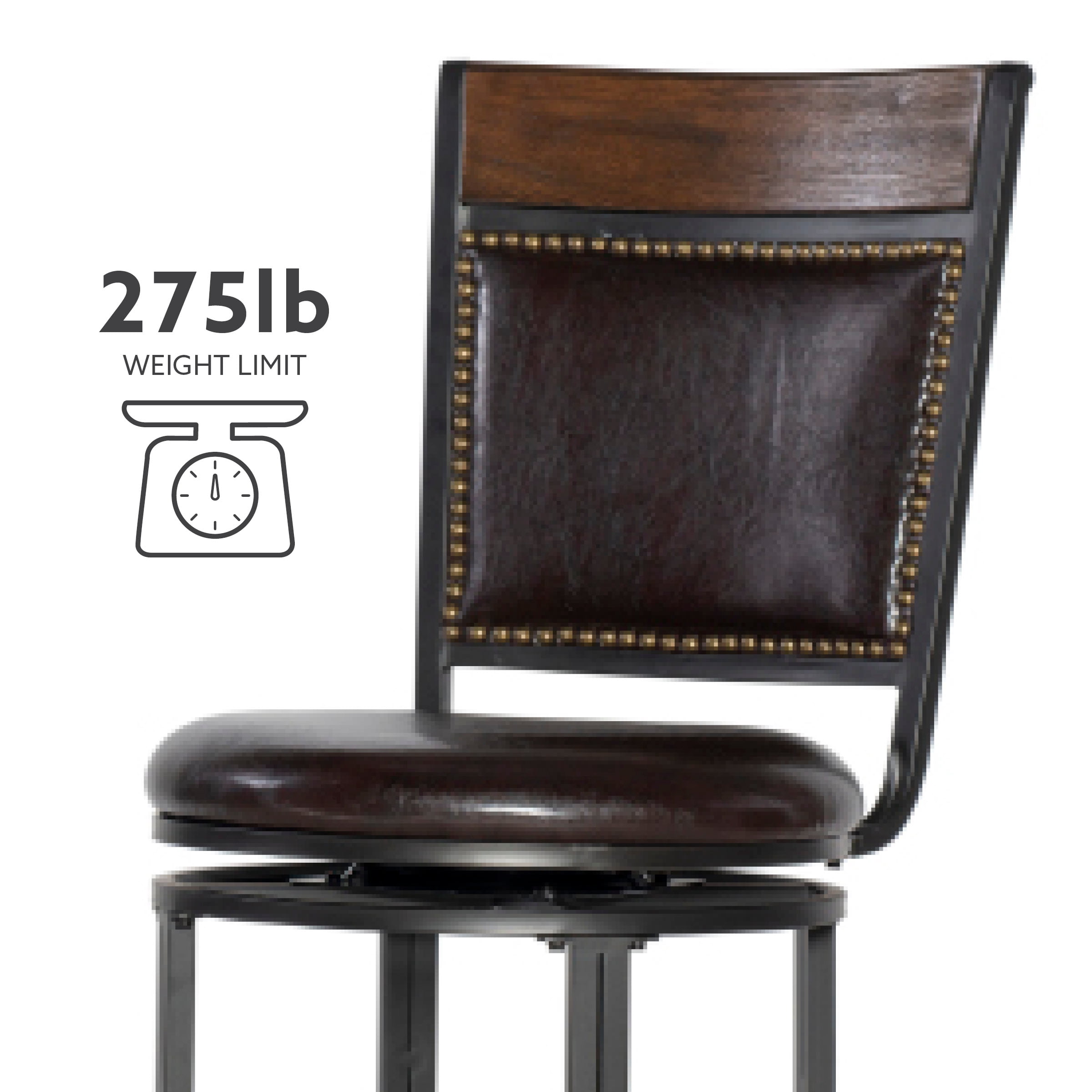 Powell Holloway 29" Indoor Metal Bar Stool with Swivel, Rustic Umber