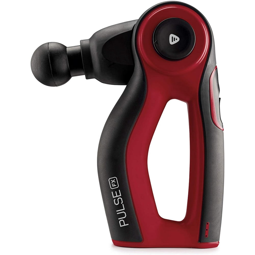 Lifepro Pulse Fx Handheld Rotating Percussion Massager Gun with 5 Attachments, Red
