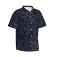 thumbnail image 2 of Balery Navy Dark Blue Print Men's Hawaiian Shirts Short Sleeve Beach Shirt Relaxed Fit Vacation Button Down Shirts-Large, 2 of 9