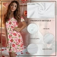 thumbnail image 5 of FKELYI Women's Nightgown Short Sleeve Pajama Dress Skin-Friendly Sleepwear Dress Pink Strawberry Print Button Down Sleep Shirts Breathable Boyfriend Nightdress, XS, 5 of 6