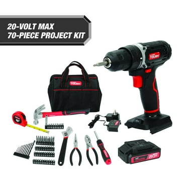 Hyper Tough 20V Max 1.5AH 70-Piece Project Kit with Cordless Drill, Battery & Charger