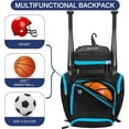 thumbnail image 4 of WOLT Baseball Bag Backpack for Youth Boys Adults Baseball Bag Multifunctional Sport Backpack for Ball Blueline, 4 of 6