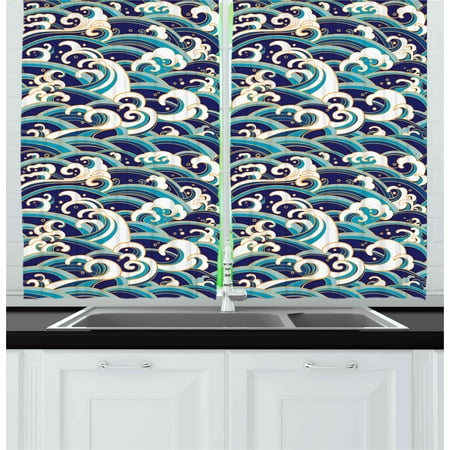 Nautical Curtains 2 Panels Set, Traditional Oriental Style ...